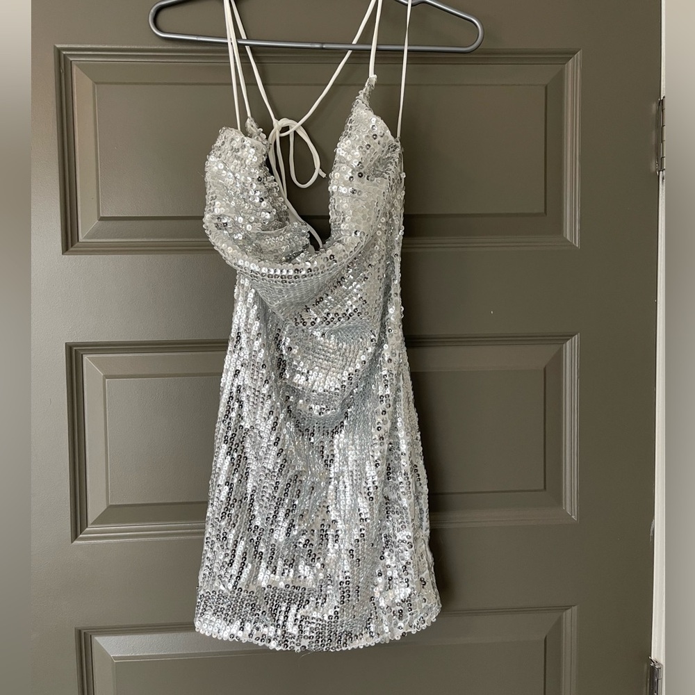 Festival or Concert Silver Sequin Dress